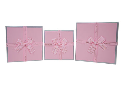 Set 3 Cutii Patrate Tip Cadou cu Funda pentru Flori H6.5-H9.8
