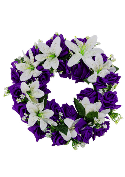 Coronita cu Flori  Trandafiri /Crin 38cm