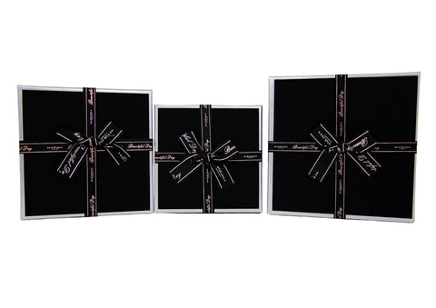 SET 3 CUTII PATRATE TIP CADOU CU FUNDA