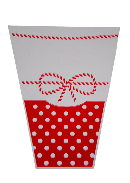 Set 100 Pungi Flori Rosii si Transparente Decorate