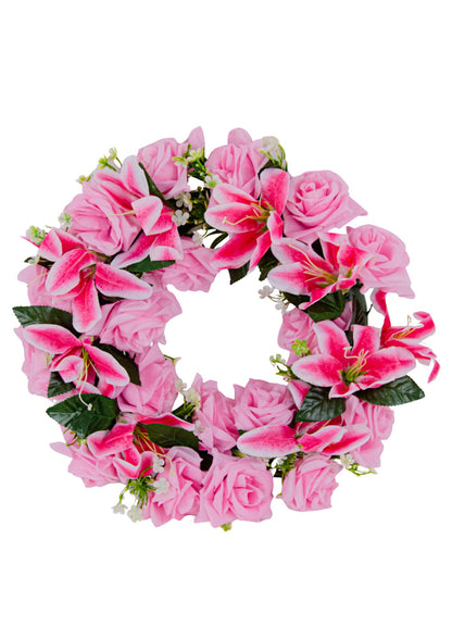 Coronita cu Flori  Trandafiri /Crin 38cm