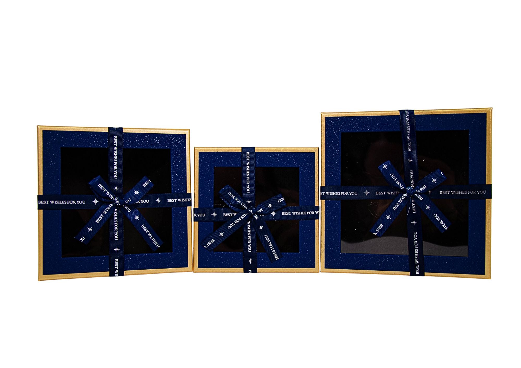 SET 3 CUTII PATRATE CU GEAM SI FUNDA