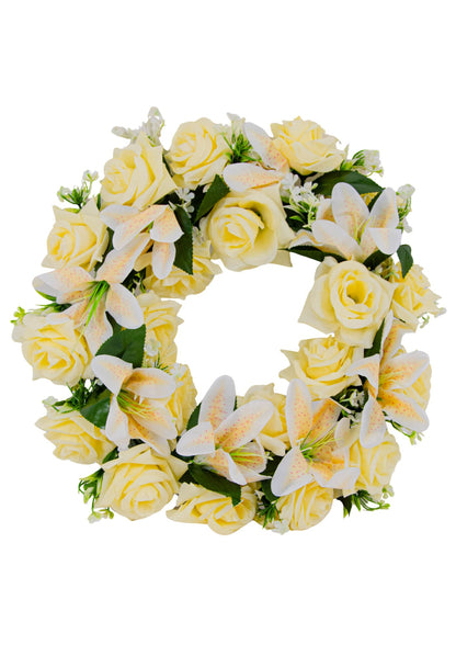 Coronita cu Flori  Trandafiri /Crin 38cm