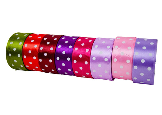 Panglica din satin cu buline 3,8 cm