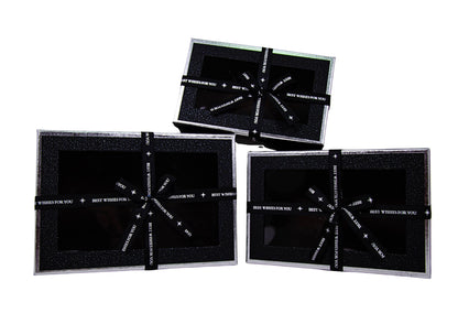 Set 3 Cutii Dreptunghi cu Geam si Funda pentru Flori H6.5-H9.5