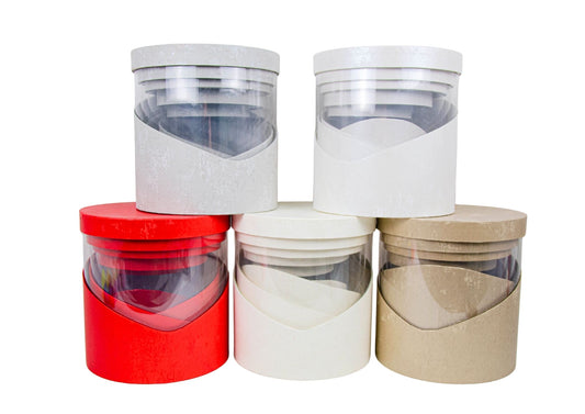 Set 5 Cutii Uni cu Latura Transparenta pentru Flori H17-H25