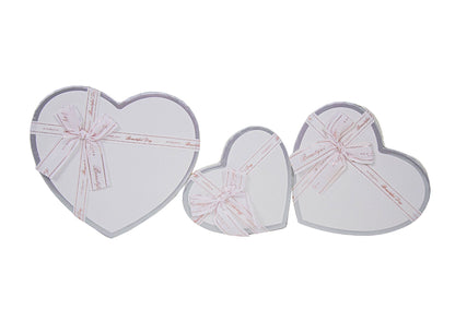 Set 3 Cutii Inima Tip Cadou cu Funda pentru Flori H6-H9