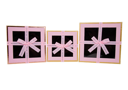 Set 3 Cutii Patrate cu Geam si Funda pentru Flori H6.5-H9.5