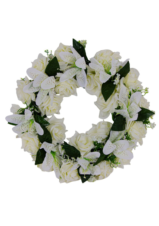 Coronita cu Flori  Trandafiri /Crin 38cm