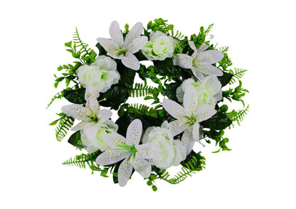 Coronita cu Flori  Trandafiri /Crin 38cm