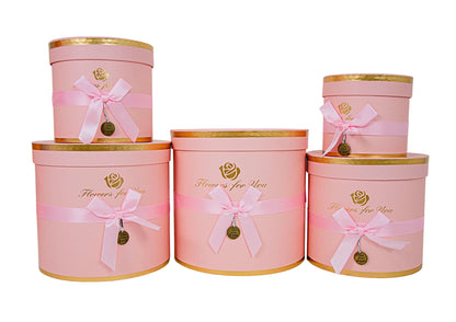Set 5 Cutii Rotunde cu Funda pentru Flori "Flowers For You" H12-H21