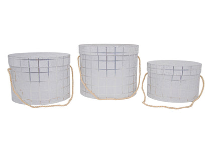 Set 3 cutii rotunde uni