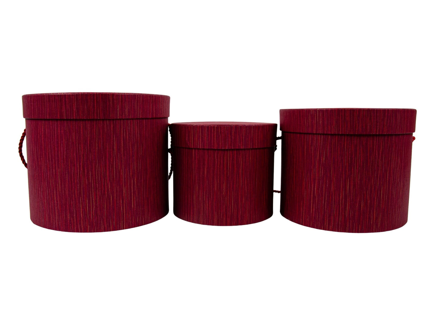 Set 3 Cutii Rotunde Uni cu Dungulite pentru Flori H13-H17