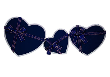 Set 3 Cutii Inima Tip Cadou cu Funda pentru Flori H6-H9