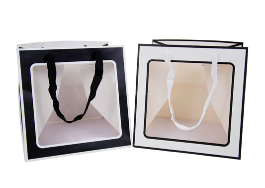 Punga din hartie cu geam laterala medie