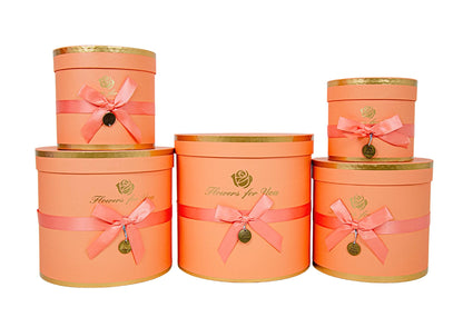 Set 5 Cutii Rotunde cu Funda pentru Flori "Flowers For You" H12-H21