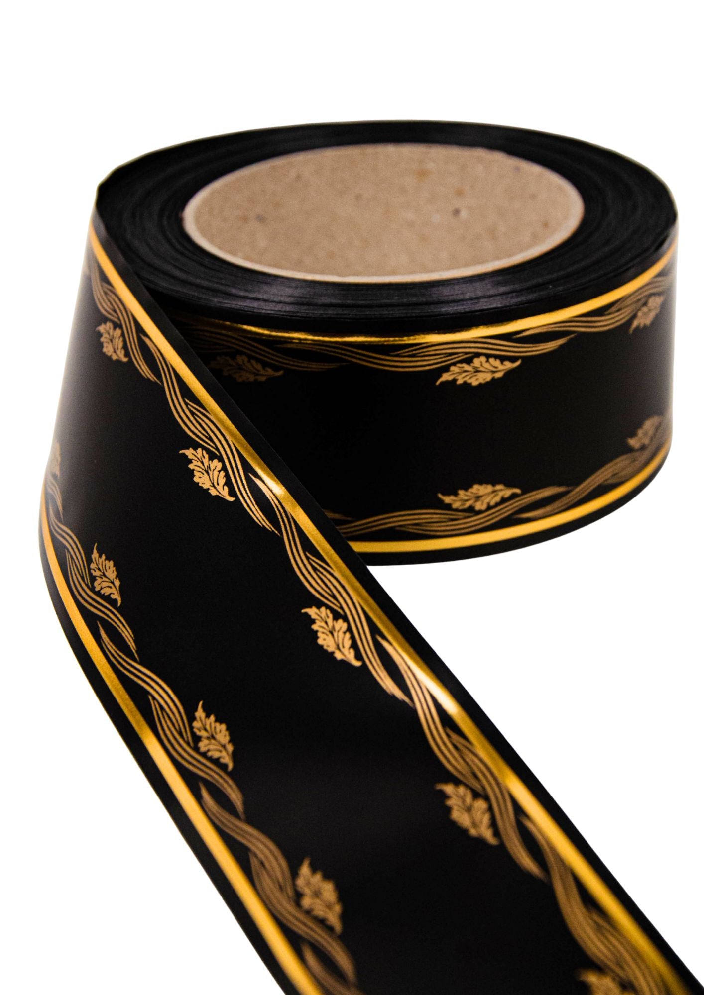 Panglica Funerara cu Fir Auriu 5cm x40m Model 10