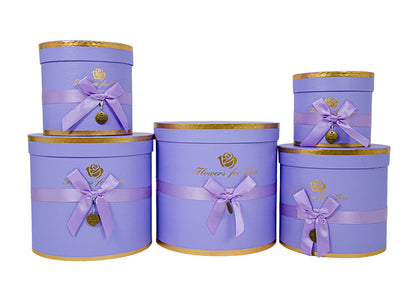 Set 5 Cutii Rotunde cu Funda pentru Flori "Flowers For You" H12-H21