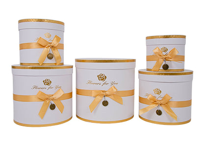 Set 5 Cutii Rotunde cu Funda pentru Flori "Flowers For You" H12-H21