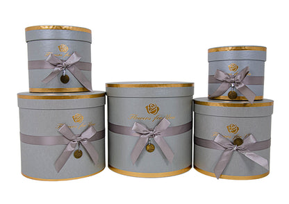 Set 5 Cutii Rotunde cu Funda pentru Flori "Flowers For You" H12-H21