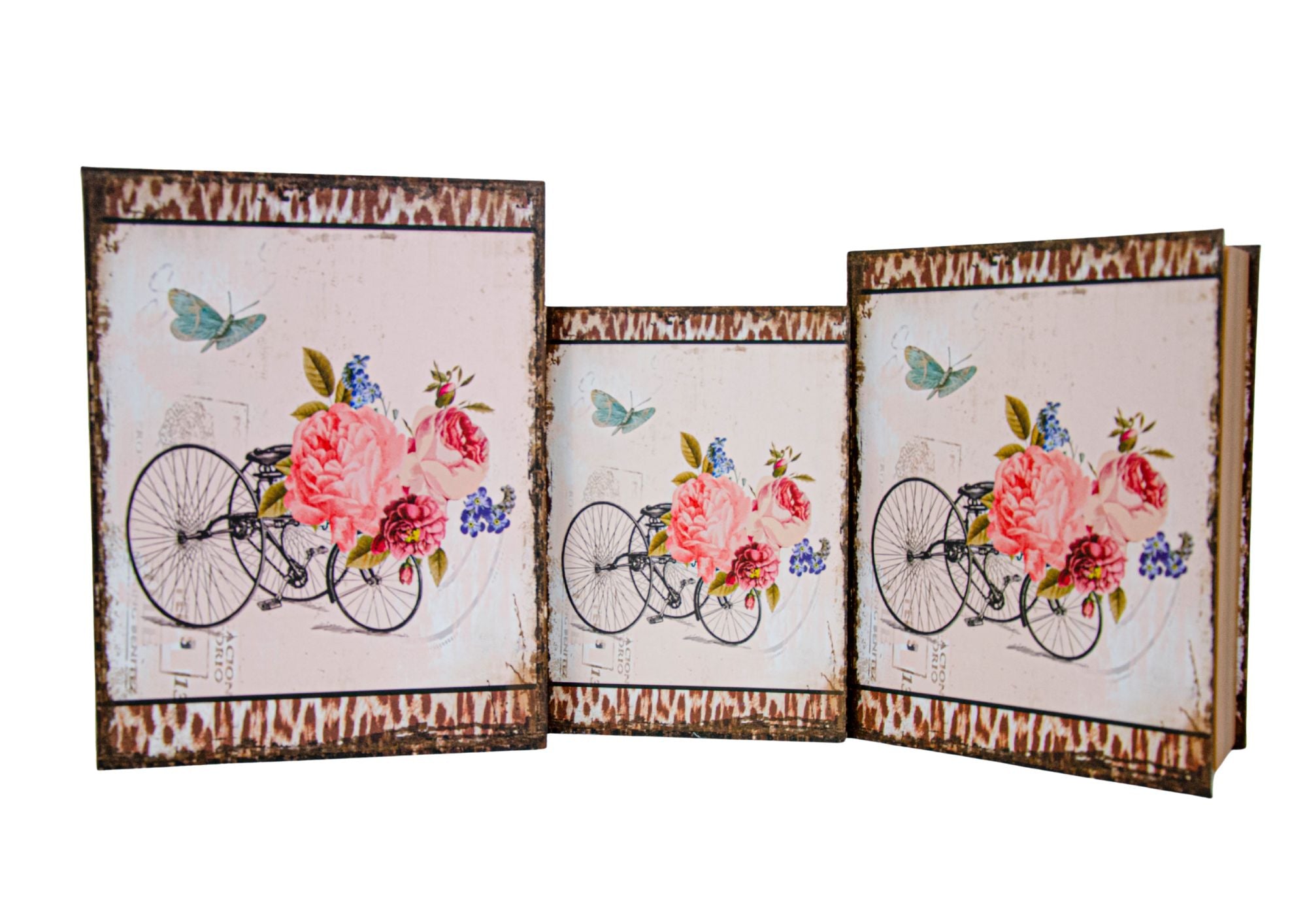 Set 3 cutii, tip carte mare cu imprimeu