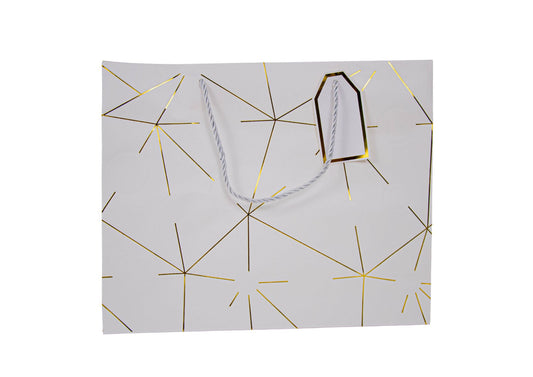 SET 10 PUNGI CADOU ALB CU STELE AURII