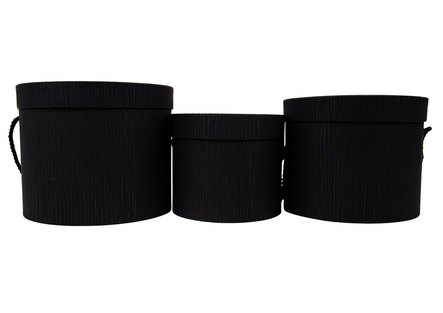 Set 3 Cutii Rotunde Uni cu Dungulite pentru Flori H13-H17