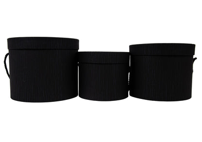 Set 3 Cutii Rotunde Uni cu Dungulite pentru Flori H13-H17