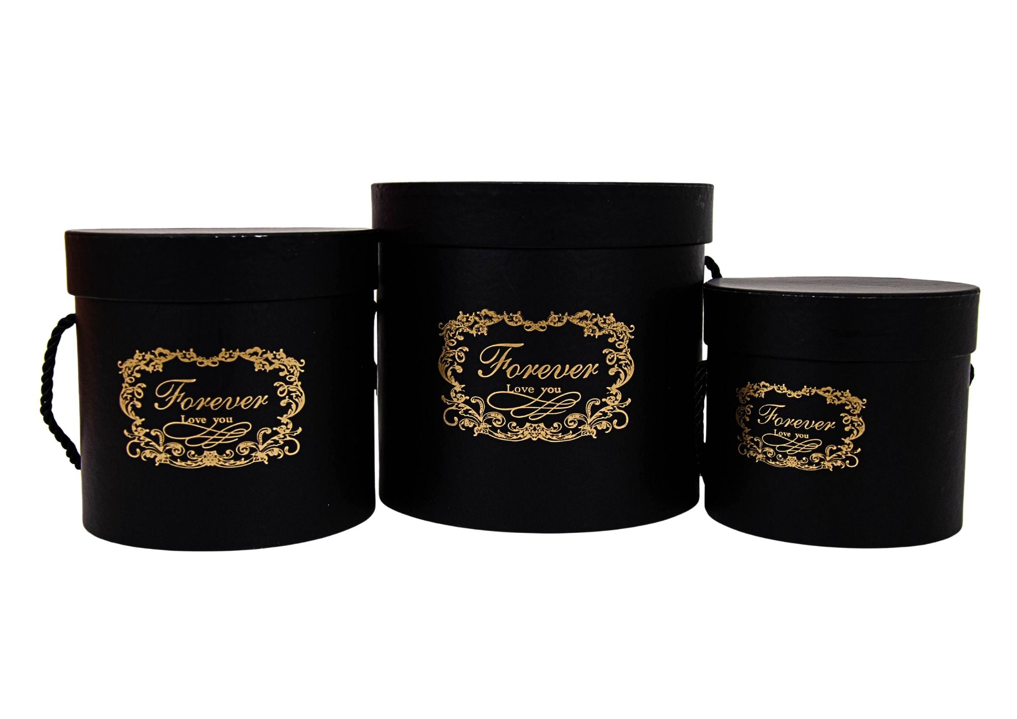 SET 3 CUTII ROTUNDE 18*17cm 15*14.5cm 13*12cm