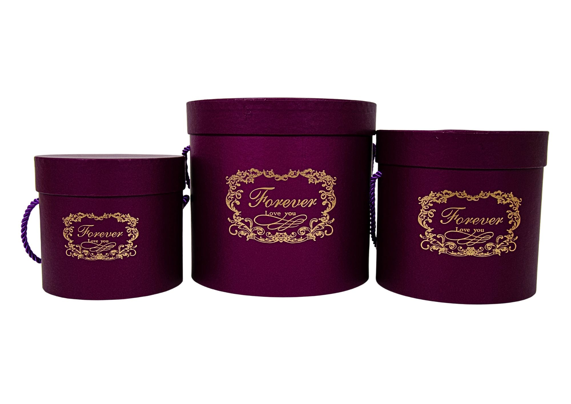 SET 3 CUTII ROTUNDE 18*17cm 15*14.5cm 13*12cm