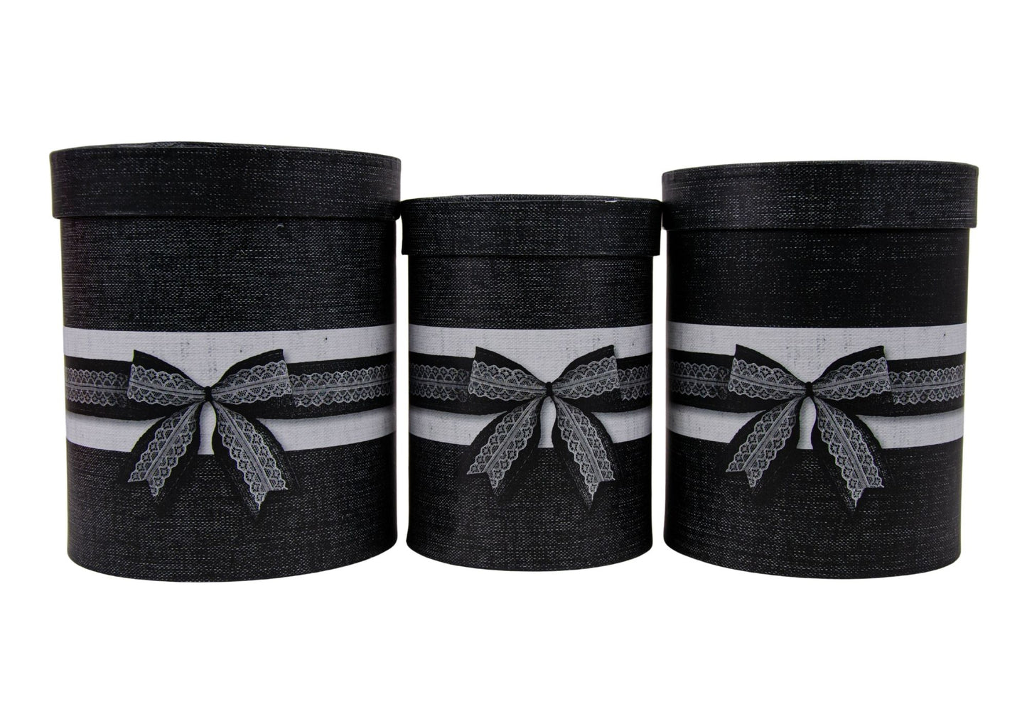 Set 3 Cutii Rotunde cu Funda pentru Flori H18-H20