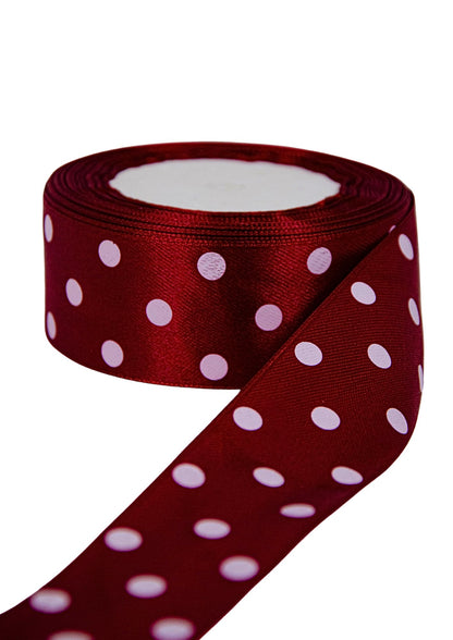 Panglica din satin cu buline 3,8 cm