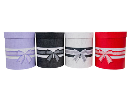 Set 3 Cutii Rotunde cu Funda pentru Flori H18-H20