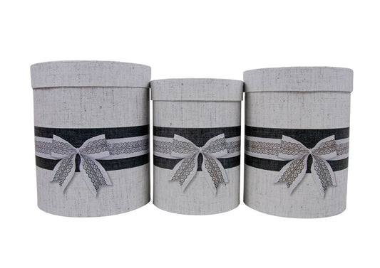 Set 3 Cutii Rotunde cu Funda pentru Flori H18-H20