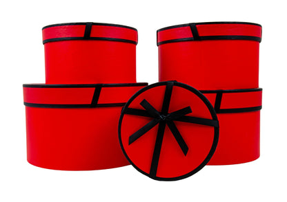 Set 5 Cutii Rotunde Diplomat cu Funda pentru Flori H9-H15