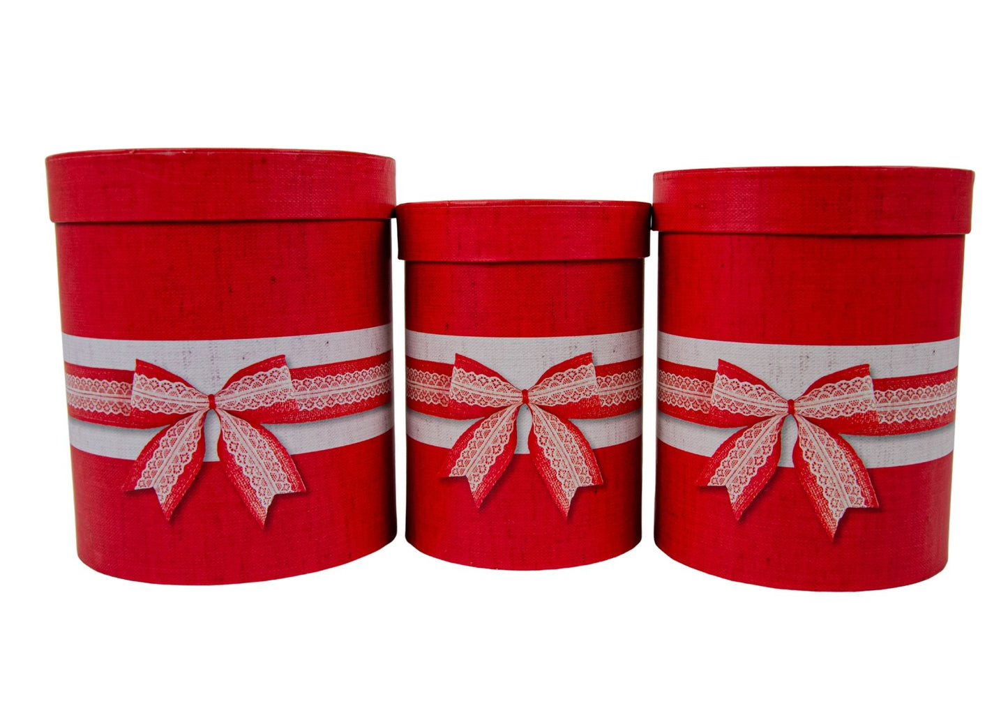 Set 3 Cutii Rotunde cu Funda pentru Flori H18-H20