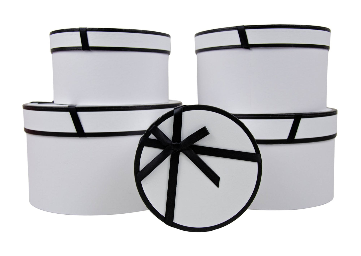 Set 5 Cutii Rotunde Diplomat cu Funda pentru Flori H9-H15