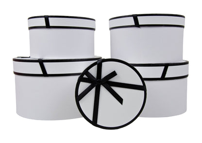 Set 5 Cutii Rotunde Diplomat cu Funda pentru Flori H9-H15