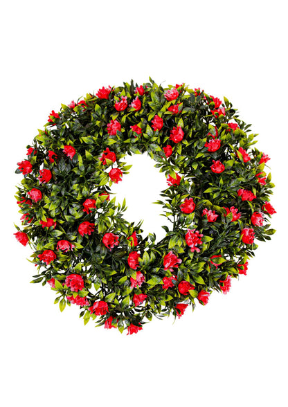 Coronita Funerara Trandafiri Mici din Plastic Rosii