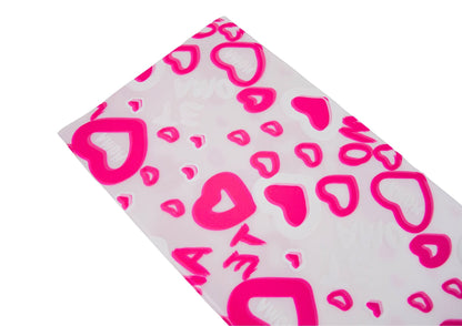 Celofan Mat Cu Inimioare Mari  Dimensiuniu 58/58