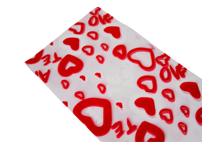 Celofan Mat Cu Inimioare Mari  Dimensiuniu 58/58