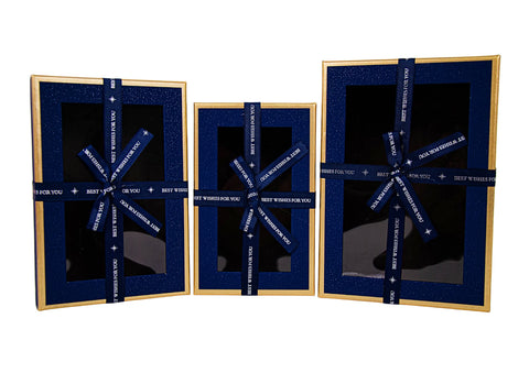 SET 3 CUTII DREPTUNGHI CU GEAM SI FUNDA