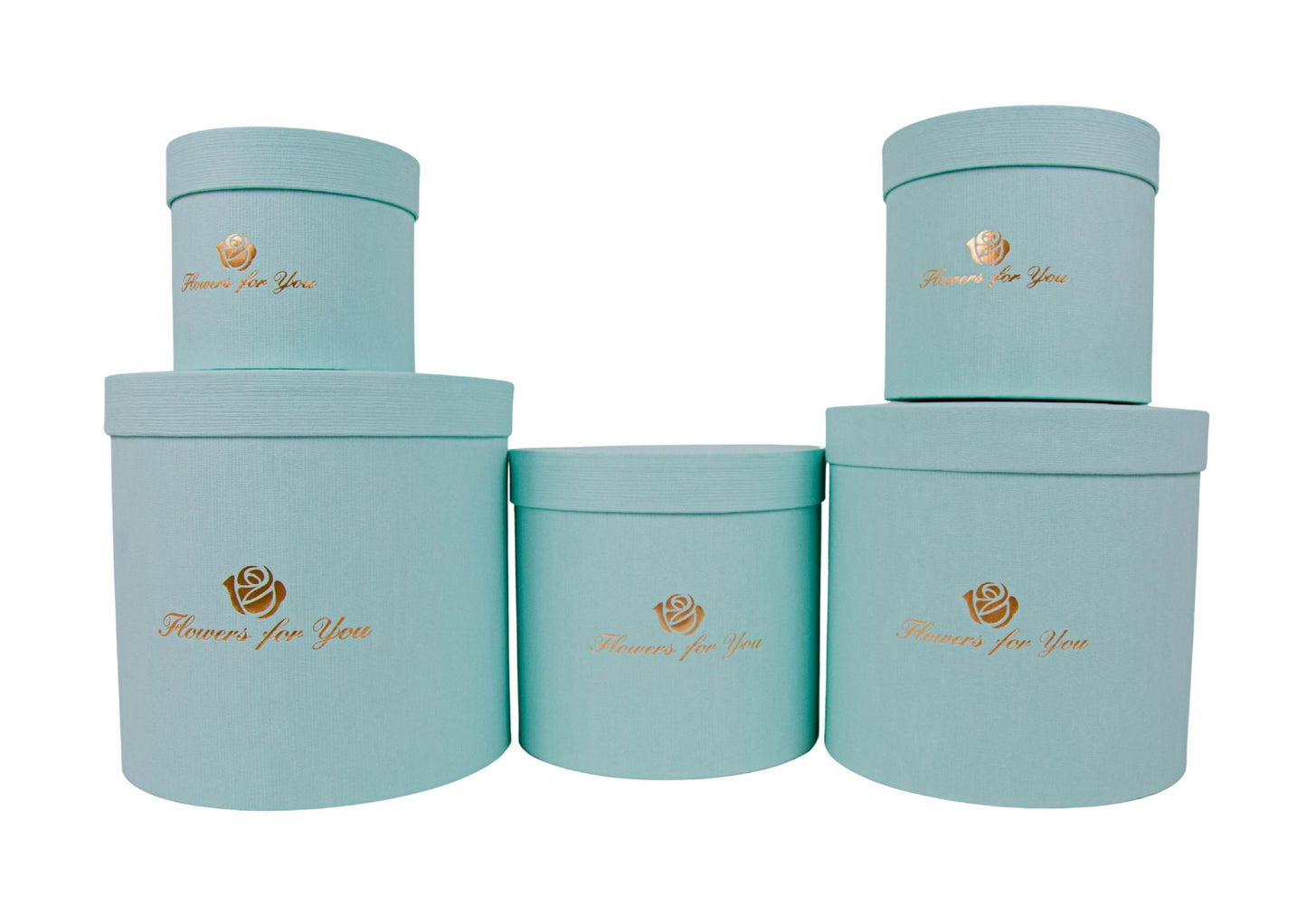 Set 5 Cutii Decoratiuni cu Logo pentru Flori "Flowers For You" H12-H21