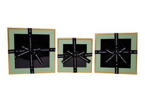 SET 3 CUTII PATRATE CU GEAM SI FUNDA