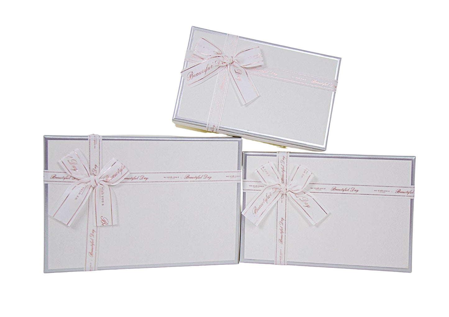 Set 3 Cutii Dreptunghi Tip Cadou cu Funda pentru Flori H6.5-9.5