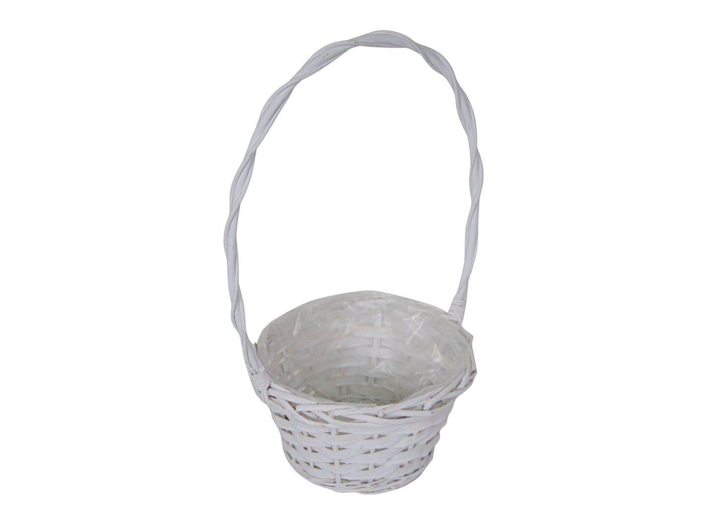 Cos din Rachita cu Aschii de Lemn Forma Rotunda Alba