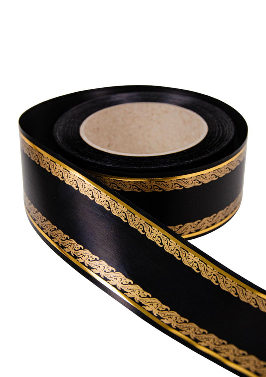 Panglica Funerara Cu Fir Auriu 5cm x 40m Model 9