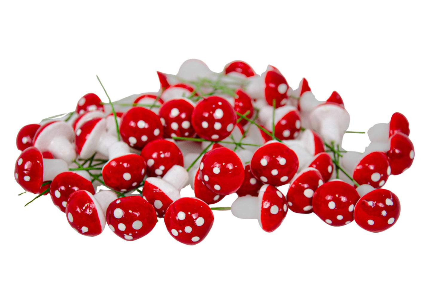 Set 50 ciupercute din polistiren pe tija de sarma