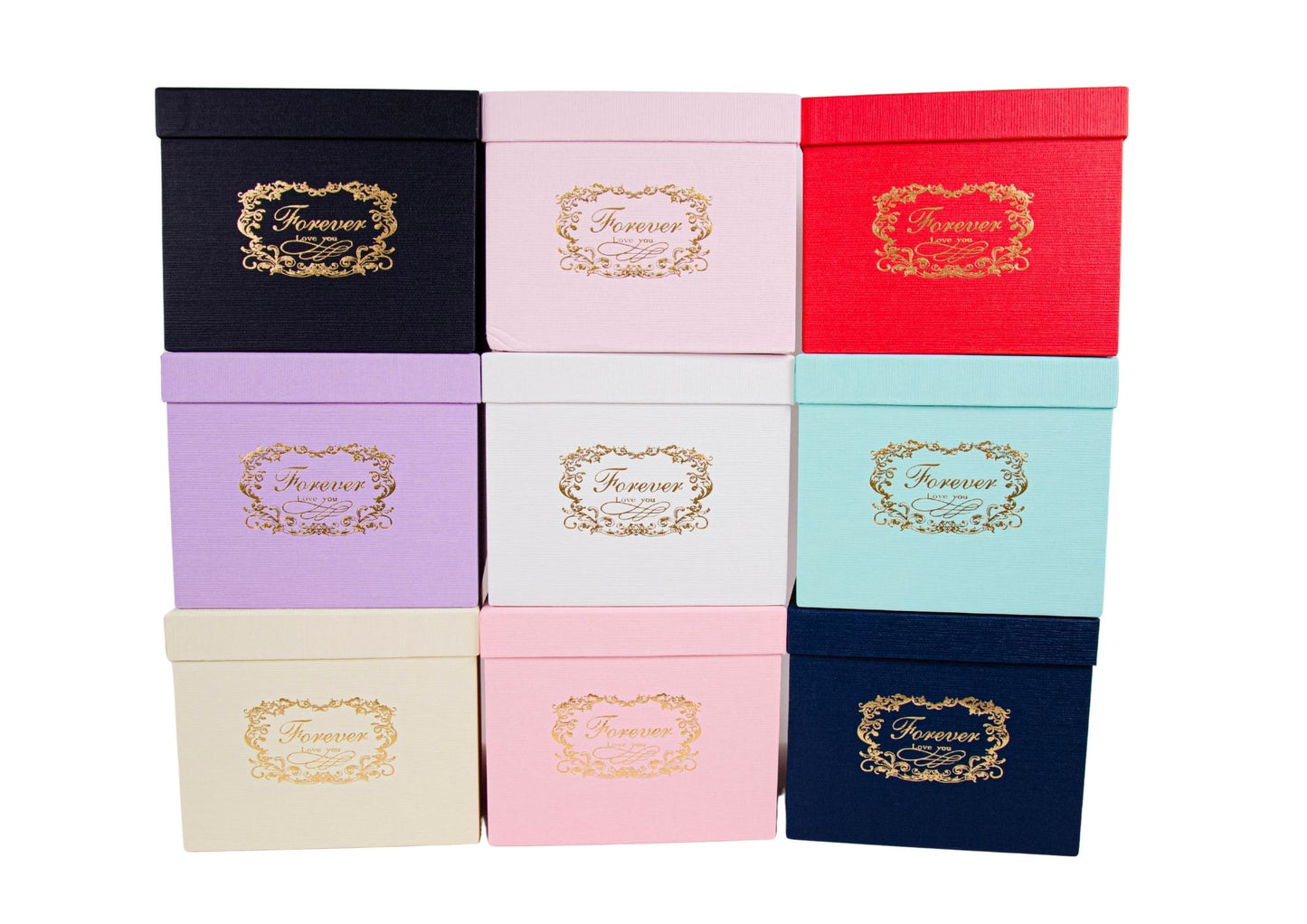 cutii aranjamente florare de mai multe culori