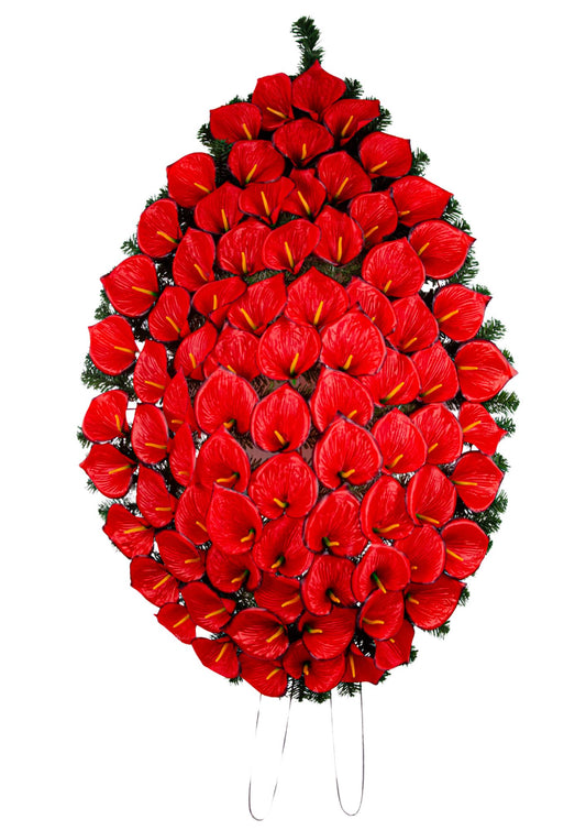 Coroana Brad Artificial Lacrima cu Flori H 120 cm Varianta Plina C3